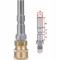Rosfix Högtryckstvättar-JetLink SteelConnect Adapter för Nilfisk – Snabbkoppling 1/4" | Rostfritt Stal & Mässing | Kompatibel med Nilfisk C110, C120