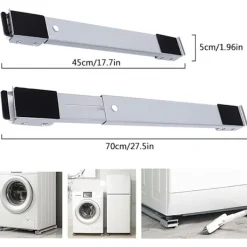 Tvättmaskiner-Justerbar möbelflyttare för tvättmaskin med mobil rullbas och broms - Grå