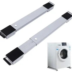 Tvättmaskiner-Justerbar möbelflyttare för tvättmaskin med mobil rullbas och broms - Grå