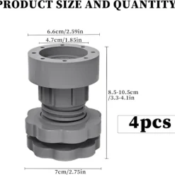 Tvättmaskiner-Justerbara Stötdämpare för Tvättmaskin 4 st Universal Vibrationsdämpare med Gummifötter för Tvättmaskiner och Torktumlare Halkskydd Nivelleringsfötter | Fyndiq