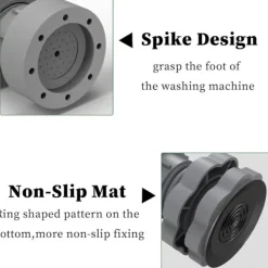 Tvättmaskiner-Justerbara Stötdämpare för Tvättmaskin 4 st Universal Vibrationsdämpare med Gummifötter för Tvättmaskiner och Torktumlare Halkskydd Nivelleringsfötter | Fyndiq