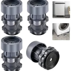 Tvättmaskiner-Justerbara vibrationsdämpare för tvättmaskin, antivibrationsfötter, set om 4, höjd 7–10 cm, för tvättmaskin och torktumlare, bullerreducering, stabilt golvskydd | Fyndiq