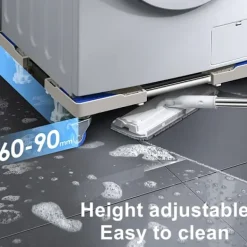 Tvättmaskiner-Justerbart och flyttbart tvättmaskinsställ, lyftplattform för tung utrustning som kylskåp och torktumlare