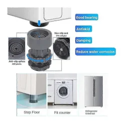 Tvättmaskiner-Justerbart tvättmaskinsstöd, antivibrationsfot för tvättmaskiner