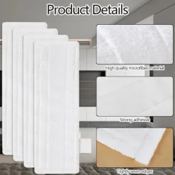 6249295984969 Städmoppar-Karcher Easyfix SC2 SC3 SC4 SC5 Ångtvätt Trasor Mikrofiber Mopptrasor för Karcher Easyfix SC Serien (Vit Trasa-4st)