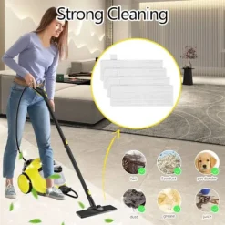 6249295984969 Städmoppar-Karcher Easyfix SC2 SC3 SC4 SC5 Ångtvätt Trasor Mikrofiber Mopptrasor för Karcher Easyfix SC Serien (Vit Trasa-4st)