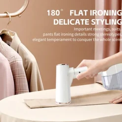 Ångtvättar-Klädångare Vikbar, 1500W Snabb Uppvärmning, 400 ml Vattentank LCD Digital Display (Blå)