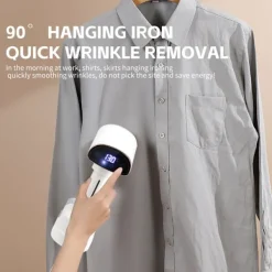 Ångtvättar-Klädångare Vikbar, 1500W Snabb Uppvärmning, 400 ml Vattentank LCD Digital Display (Blå)