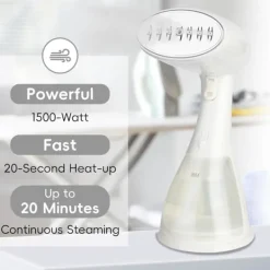 Ångtvättar-Klädångare, 1500W Handhållen Klädångare - 15s Snabb Uppvärmning, 300ml Avtagbar Tank, Kompakt & Portabel för Resor, Hem, Kontor