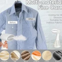 Ångtvättar-Klädångare, 1500W Handhållen Klädångare - 15s Snabb Uppvärmning, 300ml Avtagbar Tank, Kompakt & Portabel för Resor, Hem, Kontor