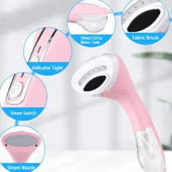 Ångtvättar-Klädångare 1200W Kraftfull 20S Snabb Uppvärmning 150Ml Avtagbar Vattentank Grön