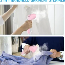 Ångtvättar-Klädångare 1200W Kraftfull 20S Snabb Uppvärmning 150Ml Avtagbar Vattentank Blå