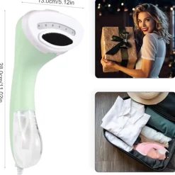 Ångtvättar-Klädångare 1200W Kraftfull 20S Snabb Uppvärmning 150Ml Avtagbar Vattentank Blå