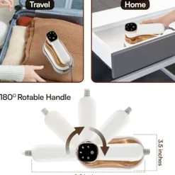 Ångtvättar-Klädångare 1200W, med 3 ånglägen, 180° roterbart handtag