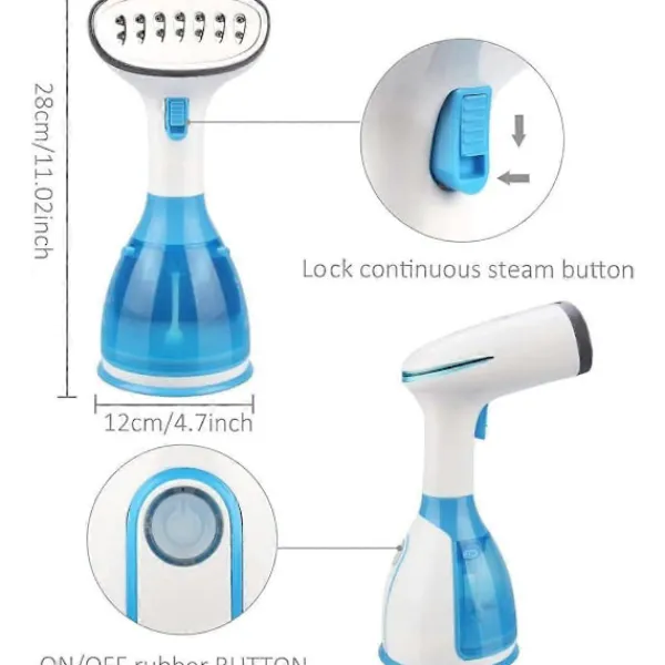 FJORD Strykjärn-Klädångare, 1500W 280ML Portabel Strykjärn Snabb Uppvärmning Handhållen Klädångare för Tyg och Textil