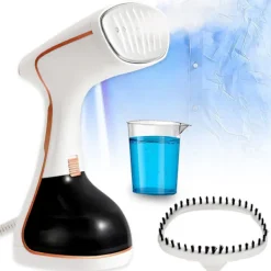 Ångtvättar-Klädångare, 2000W Portabelt Strykjärn med 320ml Vattentank, 2 i 1 Vertikal Våt och Torr Klädångare, med Displaykontrollpanel, för Hem, Kontor