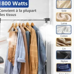 Ångtvättar-Klädångare, 2000W Portabelt Strykjärn med 320ml Vattentank, 2 i 1 Vertikal Våt och Torr Klädångare, med Displaykontrollpanel, för Hem, Kontor