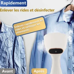 Ångtvättar-Klädångare, 2000W Portabelt Strykjärn med 320ml Vattentank, 2 i 1 Vertikal Våt och Torr Klädångare, med Displaykontrollpanel, för Hem, Kontor