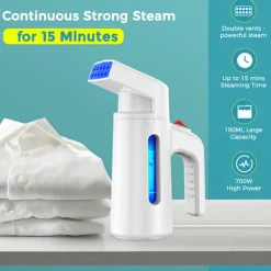 Ångtvättar-Klädångare 700W, Snabb uppvärmning på 40 sekunder, med 180 ml vattentank