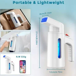 Ångtvättar-Klädångare 700W, Snabb uppvärmning på 40 sekunder, med 180 ml vattentank