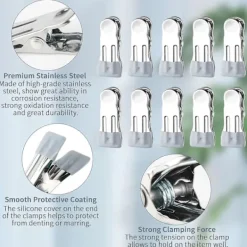 Tvättillbehör-Klädnypor för tvättlina, rostfria tvättnypor, klädnypor, starka metallklädnypor, stormnypor för kläder, strumpor, handdukar, foton