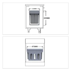 B2X Soptunnor-Källsortering med 2 st sopkärl