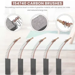 Tvättmaskiner-Kolborstar för Tvättmaskin 154740 Kolborstar Motorkol