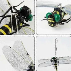 FMYSJ Skadedjur & Insekter-Konstgjorda realistiska falska trollsländor, flugavvisande tillbehör, för inomhus och utomhus (FMY) L