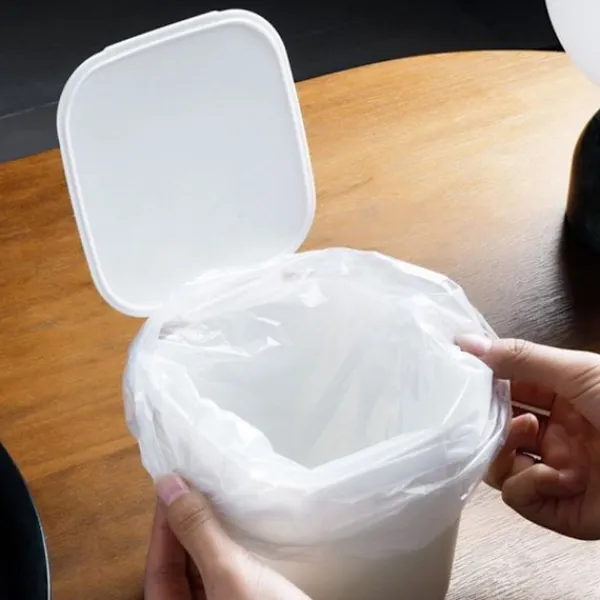 J-star Soptunnor-Kosmetisk Bin Swing Lock Bin Bord Bin Tärningar Vit