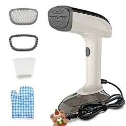 Ångtvättar-Kraftfull handhållen steamer, 1200W med keramisk värmeplatta, 2-i-1 strykning och ångning