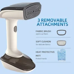 Ångtvättar-Kraftfull handhållen steamer, 1200W med keramisk värmeplatta, 2-i-1 strykning och ångning