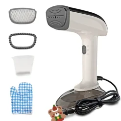 Ångtvättar-Kraftfull handhållen tygångare, 1200W med keramisk värmeplatta, 2-i-1 strykning och avkalkning