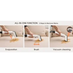 Intelligent Tech Städmaskiner-Kraftfull Matt- & Textilrengörare LBLUE V6 med 1,75L Dubbeltank, 5M Sladd, 1,7M Slang – Djuprengör Soffa, Madrass, Bil och Husdjursfläckar