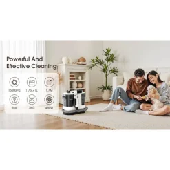 Intelligent Tech Städmaskiner-Kraftfull Matt- & Textilrengörare LBLUE V6 med 1,75L Dubbeltank, 5M Sladd, 1,7M Slang – Djuprengör Soffa, Madrass, Bil och Husdjursfläckar