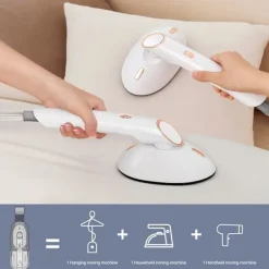 Ångtvättar-Kraftfull och mångsidig ånggenerator för hemmet, 1500W Stor stryksula, 400ml avtagbar vattentank