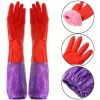 KZQ Skadedjur & Insekter--Diskhandskar plus sammetsvarma hushållshandskar vinter latex pvc handskar långa rena vattentäta hushållshandskar