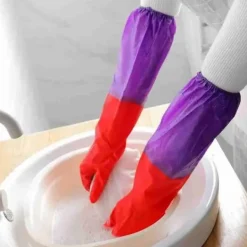 KZQ Skadedjur & Insekter--Diskhandskar plus sammetsvarma hushållshandskar vinter latex pvc handskar långa rena vattentäta hushållshandskar