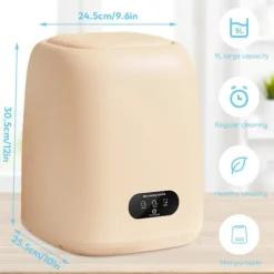 Tvättmaskiner-9L 1,35 kg Bärbar Mini Tvättmaskin för Babykläder Underkläder Camping Husbil [Energiklass A]