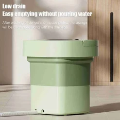 Tvättmaskiner-8L Bärbar Minitvättmaskin med UV-sterilisering, hopfällbar centrifug med dräneringskorg och avloppsslang för resor och hemmet