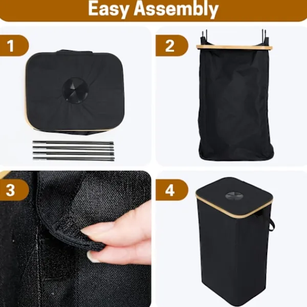 Soptunnor-100L/26 Gallon Insamlingskärl för inomhusbruk med innerpåse, tillverkad av rivtålig 600D Oxford-tyg, används för att samla in olika flaskor och kartonger i köket. | Fyndiq