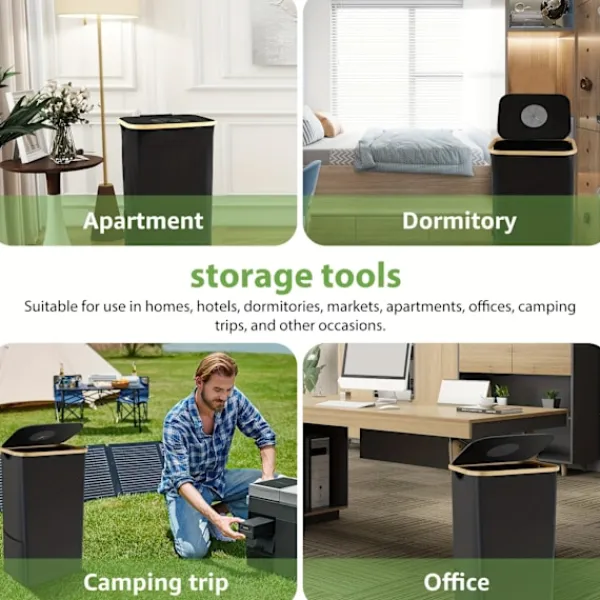 Soptunnor-100L/26 Gallon Insamlingskärl för inomhusbruk med innerpåse, tillverkad av rivtålig 600D Oxford-tyg, används för att samla in olika flaskor och kartonger i köket. | Fyndiq