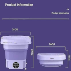 Tvättmaskiner-8l Vikbar Tvätmaskin Bärbar Strumpa Och Underkläder Infällbar Hushålls Tvätmaskin 3 Modeller Med Snurr TorkningBY UK