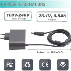 unbranded Dammsugare & Tillbehör-Laddare för Dyson V6 V7 V8 Dc58 Dc59 Dc61 Dc62 Sv03 Sv04 Sv05 Sv06 Sv07, AC dammsugaradaptrar för Dyson 205720-02 för Dyson dammsugartillbehör