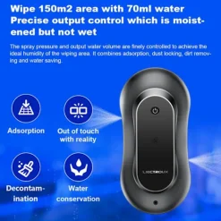 LIECTROUX Fönsterrengöring-Fönsterputningsrobot YW810 - APP-kontroll - Dubbel sprutning - 10 Tvättlappar