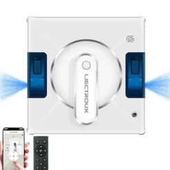 LIECTROUX Fönsterrengöring-Fönsterputsrobot YW509 – Spray med 4 munstycken / 3 riktningar – 100mL tank – 3000Pa – APP – Trippelsäkerhet