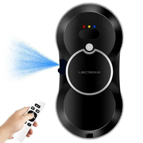LIECTROUX Fönsterrengöring-Fönsterputsrobot HCR-10 - 2800 Pa - 30ml tank - Automatisk rengöring - Intelligent självgående fönsterputsrobot