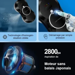 LIECTROUX Fönsterrengöring-Fönsterputsrobot HCR-10 - 2800 Pa - 30ml tank - Automatisk rengöring - Intelligent självgående fönsterputsrobot