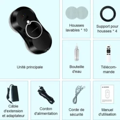 LIECTROUX Fönsterrengöring-Fönsterputsrobot HCR-10 - 2800 Pa - 30ml tank - Automatisk rengöring - Intelligent självgående fönsterputsrobot