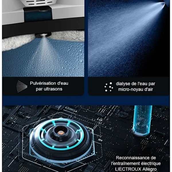 LIECTROUX Fönsterrengöring-Robot Fönsterputsare HCR-10 - 2800 Pa - 30ml Behållare - Automatisk rengöring - Självständig intelligent fönsterputsrobot