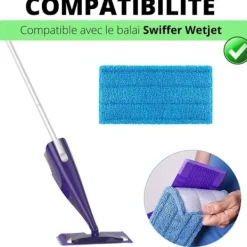 PHONILLICO Städmoppar-Lingett för Swiffer Wetjet tvättbar återanvändbar [4-pack] ®